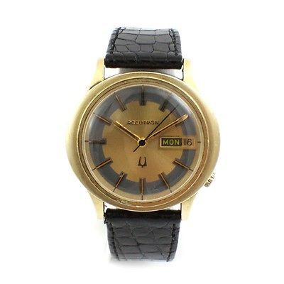 Mens 14k Yellow Gold Bulova Accutron Watch N2