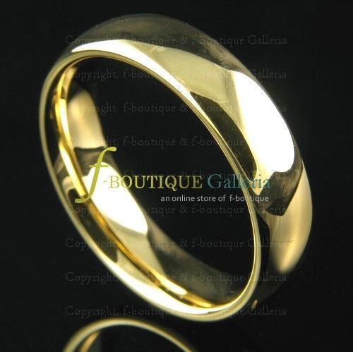 6MM TUNGSTEN CARBIDE 18K GOLD WEDDING BAND UNISEX RING