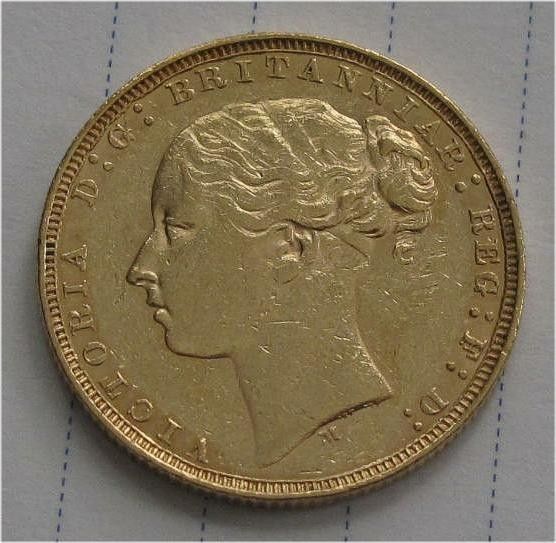 ENGLAND GOLD COIN SOVEREIGN VICTORIA 1881 XF MELBOURNE