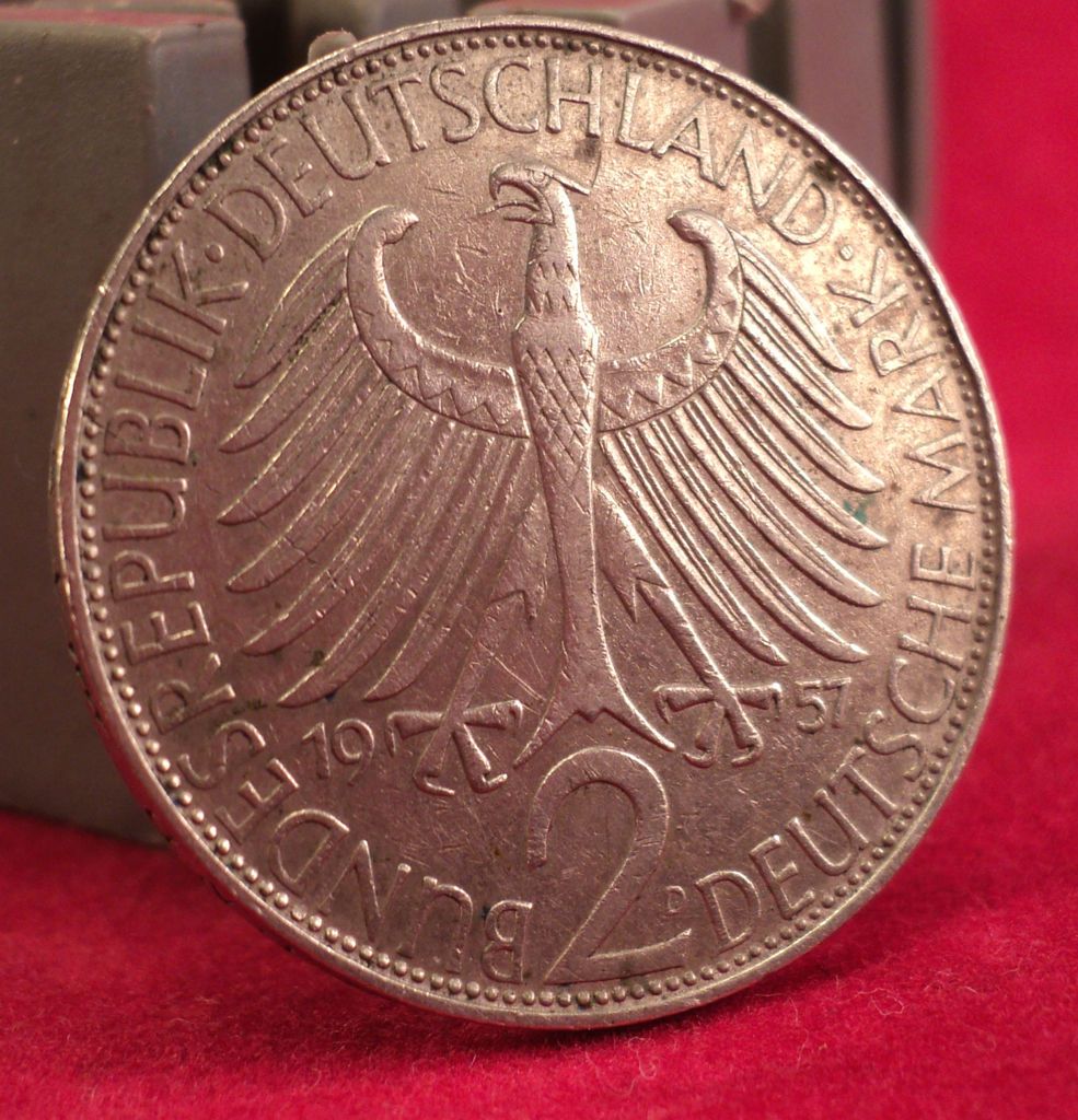 1957 D BUNDESREPUBLIK DEUTSCHLAND 2 DEUTSCHE MARK ~U GRADE IT