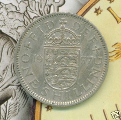 1957 ONE SHILLING ELIZABETH. II. DEI. GRATIA. REGINA UK