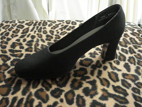 SHOES*Satin Pumps BLACK*3 INCH HEEL*DSH2