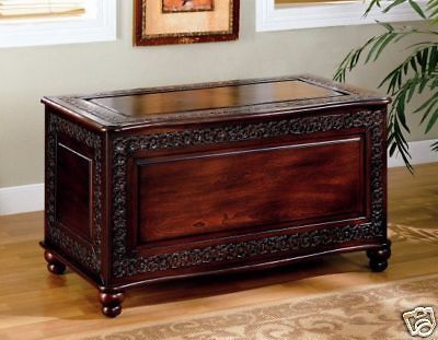 LARGE DEEP DARK BROWN TOBACCO HOPE STORAGE CHEST