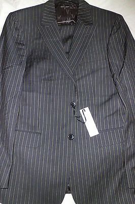 5k NWT Versace 40 eu50 black gold pinstripe herringbone peak lapel