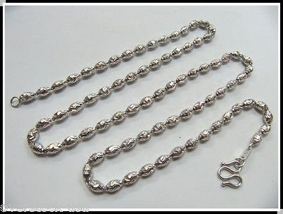 Platinum Necklace Mens Bead Chain / Stamp Pt950 / 22.22g   22inches