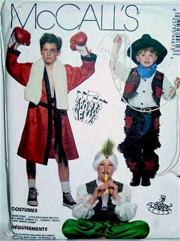 PATTERNSBOYS COSTUMES COWBOY/BOXER/S NAKE CHARMER/PIRATE / KARATE KID