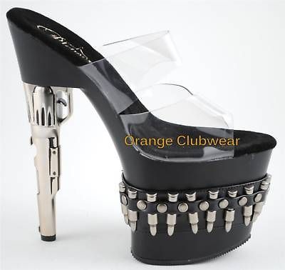 PLEASER Sexy Bondgirl Stripper Platform Gun Shaped High Heels Exotic