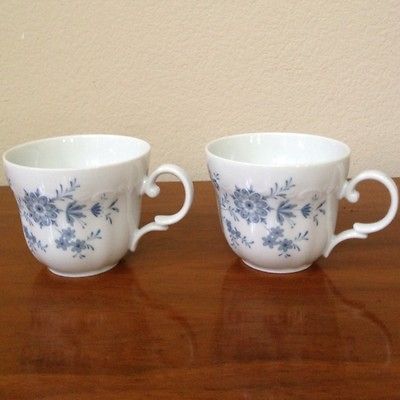 Leftmann Weiden Bavaria Christina Coffee Cups Set Of 2 Blue Flowers