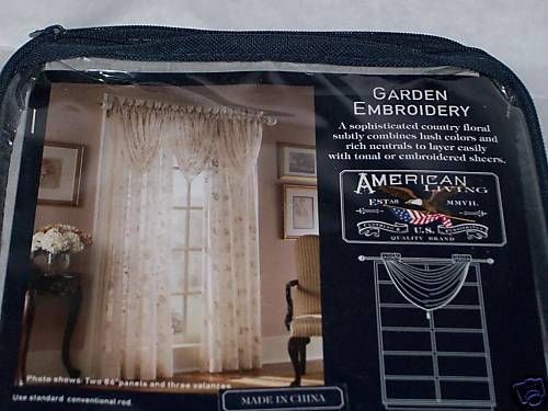 AMERICAN LIVING WATERFALL VALANCE Garden Embroidery