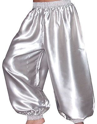 SATIN MULTI HAREM YOGA GENIE BAGGI PANT TROUSER BELLY DANCE OUTFIT