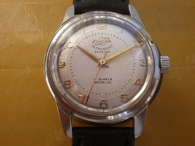 Vintage SWISS ENICAR ULTRASONIC MINOR 17 Jewels Manual Mens Watch,cal