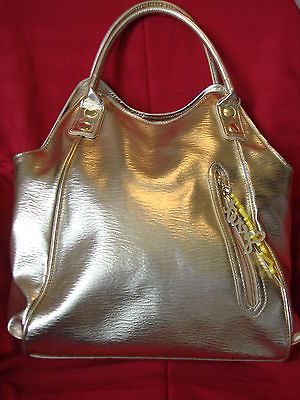 RARE VICTORIAS SECRET GOLD Large HOBO BAG HANDBAG PURSE TOTE * The