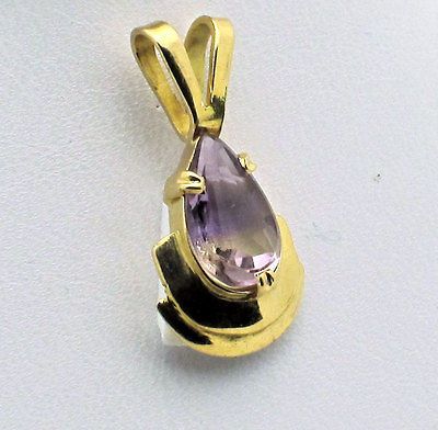 Estate 14k yellow gold Pearshaped AMETRINE Charm Pendant