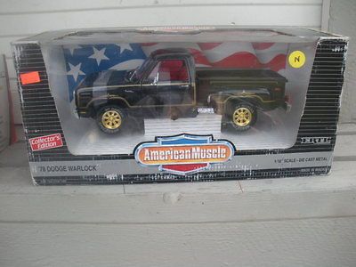 DODGE WARLOCK STEPSIDE P/U BLACK & RED INT. & GOLD STRIPES WHEELS ERTL