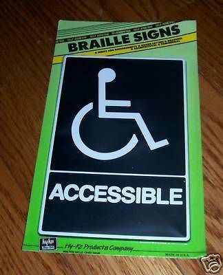 Lot of THREE (3) Adhesive WHEELCHAIR ACCESSIBLE SIGNS Meets ADA