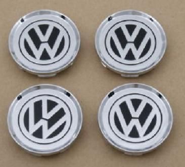 VW Volkswagen Chrome Wheel Center Hub Cap Golf Jetta Etc. 4pcs New