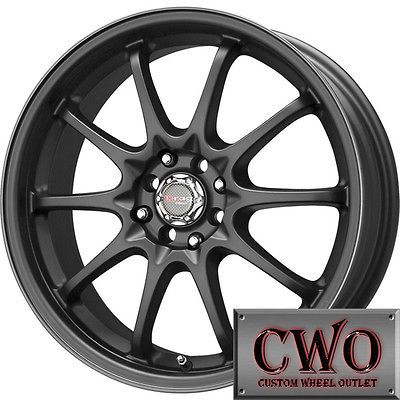 17 Black Drag DR 9 Wheels Rims 4x100/4x114.3 4 Lug Civic Mini Xb