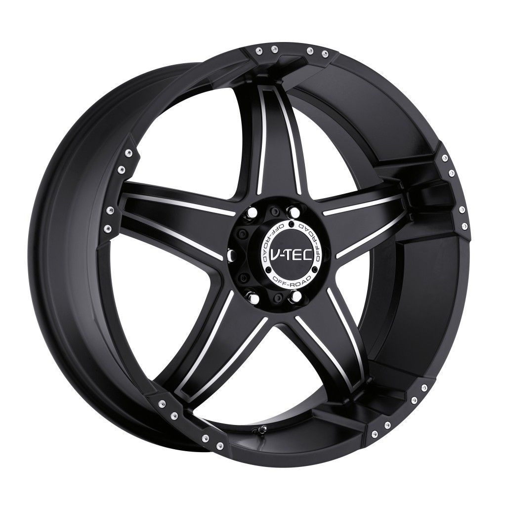 17 inch V tec Wizard black wheels rims 8x6.5 8x165.1 +12 / Dodge Ram