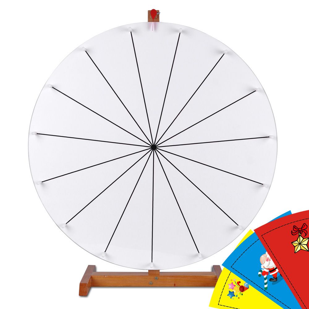 Editable 24 Trade Show Prize Wheel DIY Spin Game Carnival Dry Erase