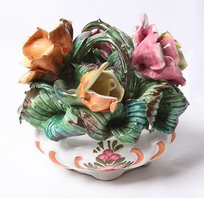 CAPODIMONTE R 60 A DECORATIVE FLOWER FIGURE 8