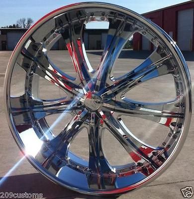 24 INCH WHEELS & TIRES RSW33 CHROME SILVERADO 2007 2008 2009 2010 2011