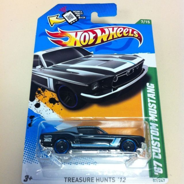 2012 Hot Wheels Treasure Hunt 67 Custom Ford Mustang XLNT Condition