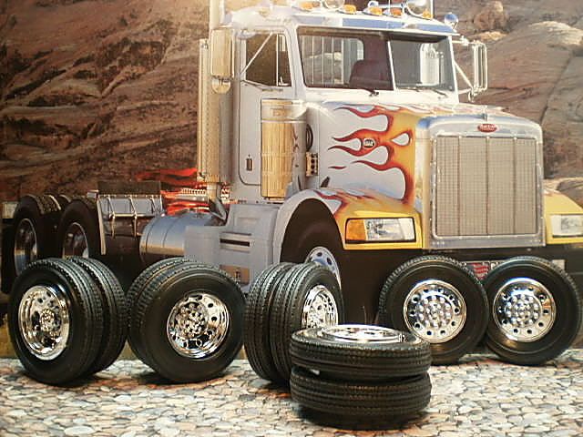 25 Model Big Rig Chrome Wheels Tires Semi Tractor Trailer Truck
