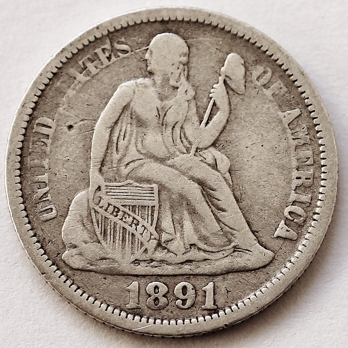 Seated Liberty Dime Full Liberty/Date/Rims Good Detail $.99 Start NR