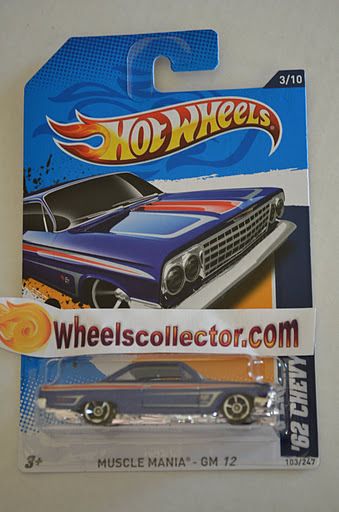 62 Chevy Blue 2012 Hot Wheels E Case Muscle Mania GM 3 10