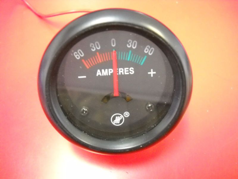 Tractor 2 Black Rim Bezel 60 Amp Ammeter Gauge Backlight Ford IH MF JD