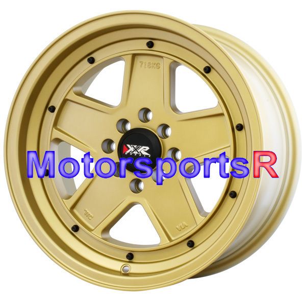 15 15x8 XXR 532 Flat Gold Wheels Rims Deep Dish 4x100 00 05 Toyota MRS