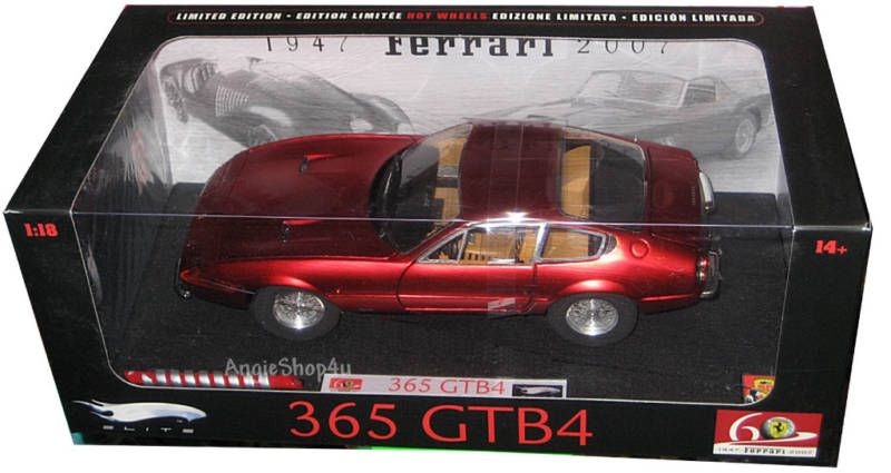 Hot Wheels Elite Ferrari 365 GTB4 Scale 1 18 Diecast