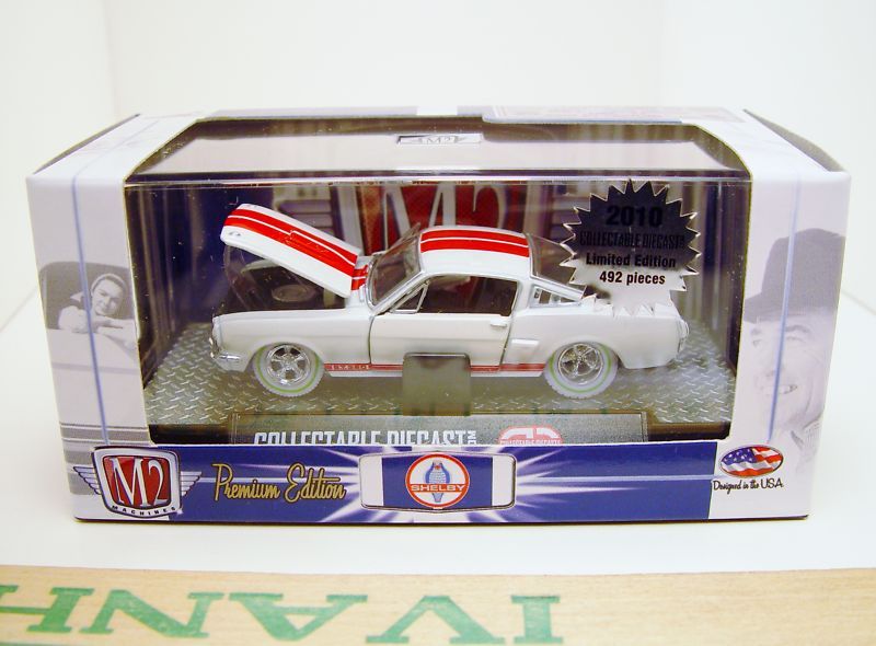 M2 Machines 66 Shelby Mustang GT350 White w White Wheels Promo