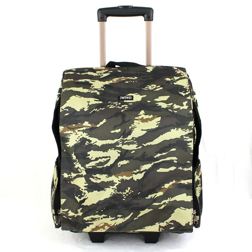 Camouflage Green Backpack Roller Wheels Pet Carrier Bag