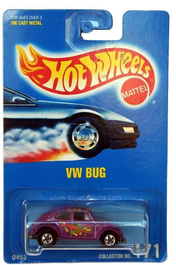 1992 Hot Wheels 171 VW Bug Beetle Blue Card