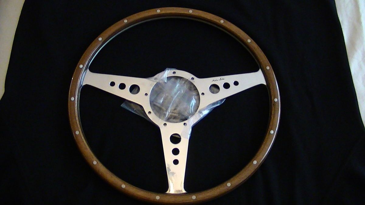 MOTO LITA 15 MK3 FLAT WOOD RIM HOLES STEERING WHEEL HEALEY JAGUAR MG A