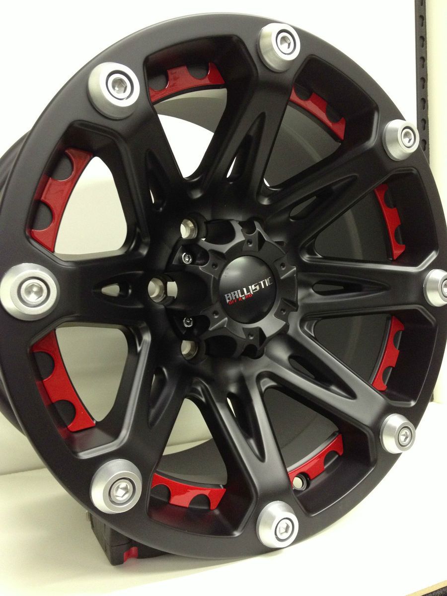 17 Inch Black Ballistic Jester Wheels Rims GMC Sierra Yukon Canyon