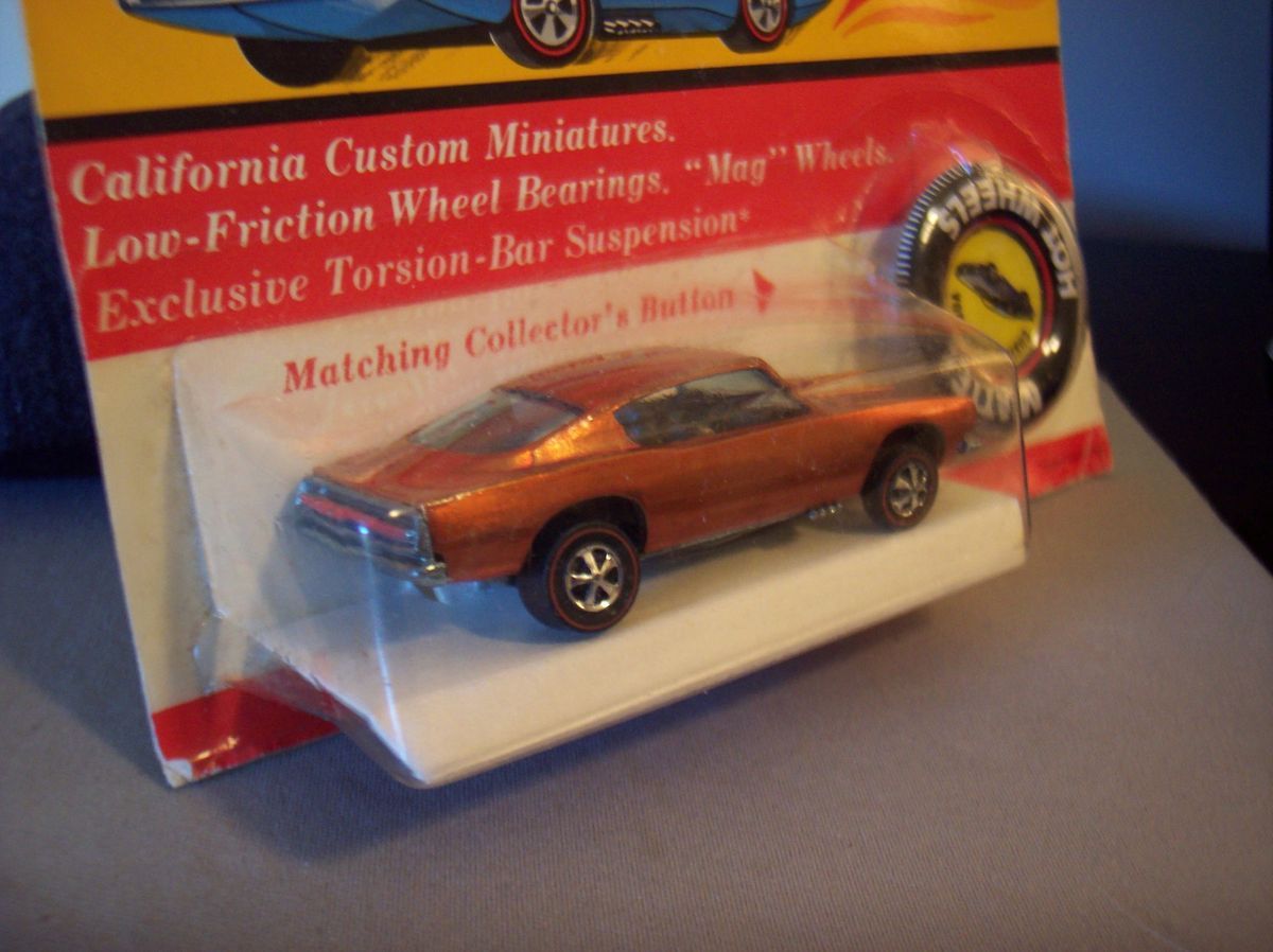 Hot Wheels Redline Custom Barracuda Orange H K 1968 Mint in Blister