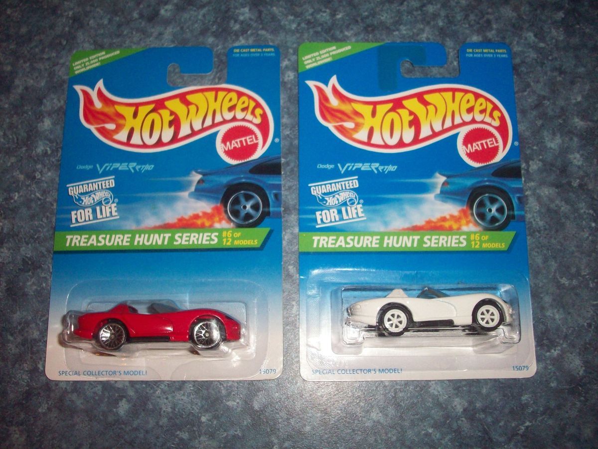 1996 HOT WHEELS TREASURE HUNT DODGE VIPER  433 BOTH VARIATIONS  MINT