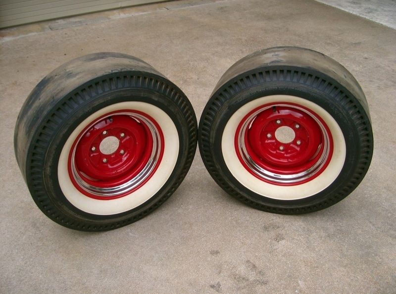 Rod Gasser M T Mickey Thompson White Wall Slicks w Steel Rims