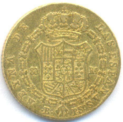 country spain date 1845 isabel ii denomination 100 reales reported