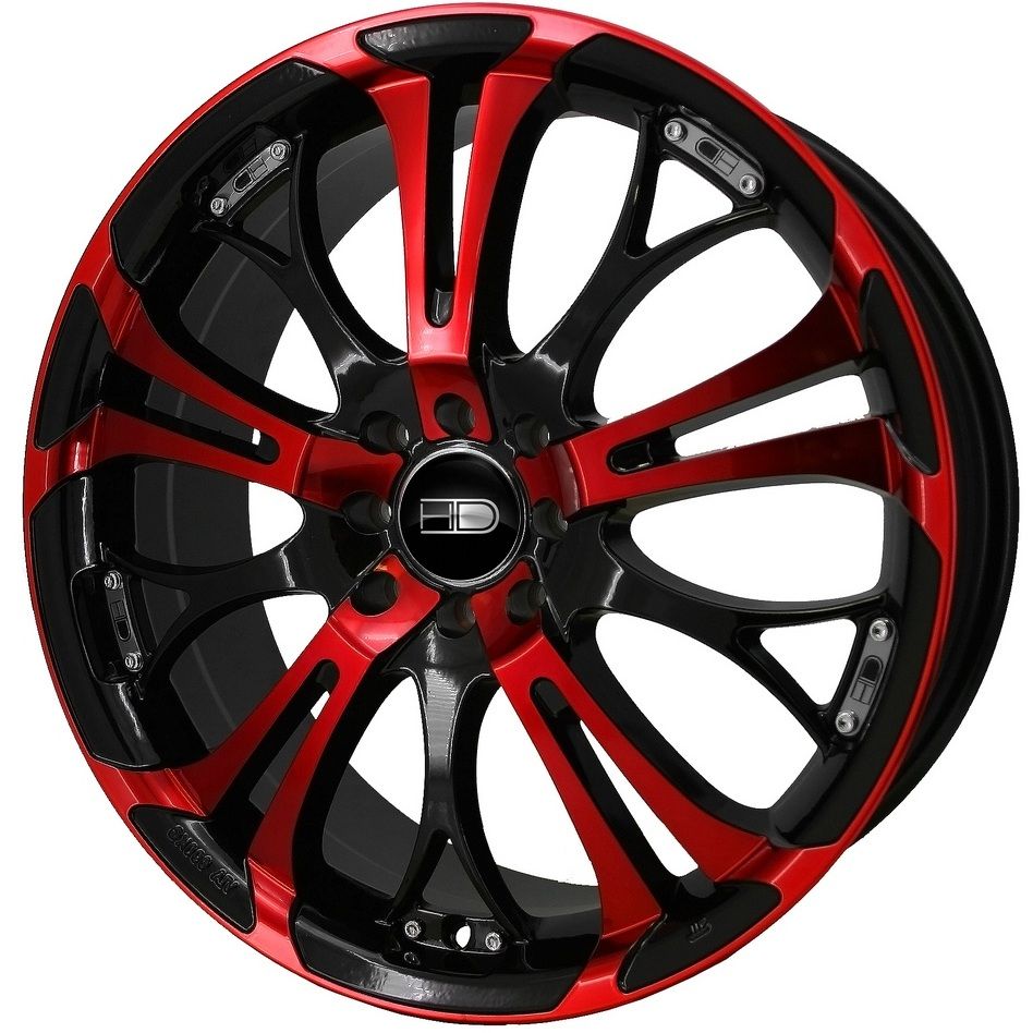 17 HD Tuning Spinout Wheels Red Rims Mustang Civic Caliber Fusion